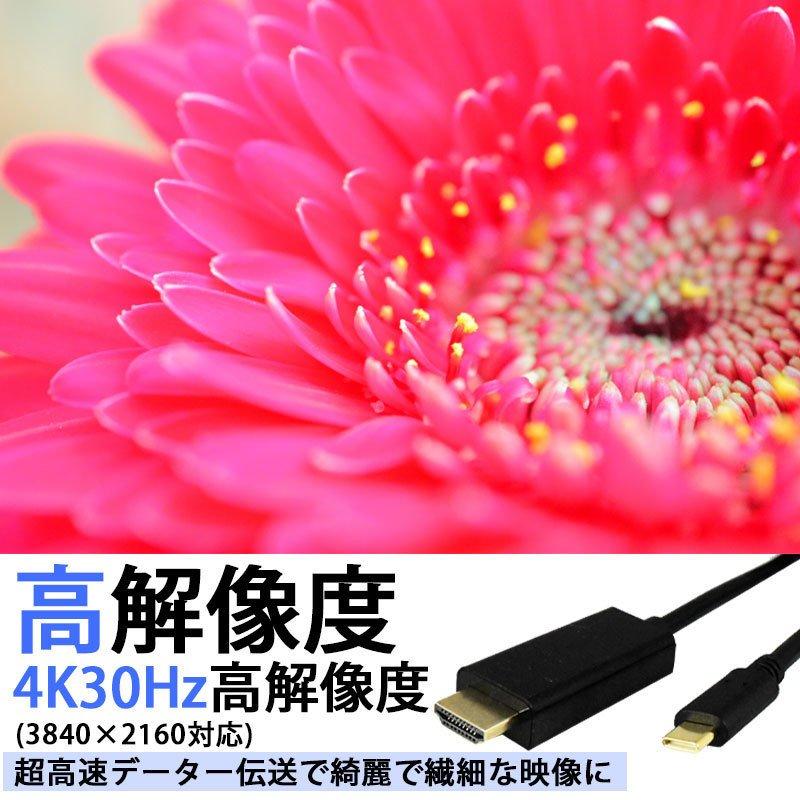 type-c HDMI 変換ケーブル typec タイプC 出力 ケーブル 4K 2K 高画質 高解像度 ミラーリングケーブル 変換 MacBook pro 1.8m｜onesshop｜07