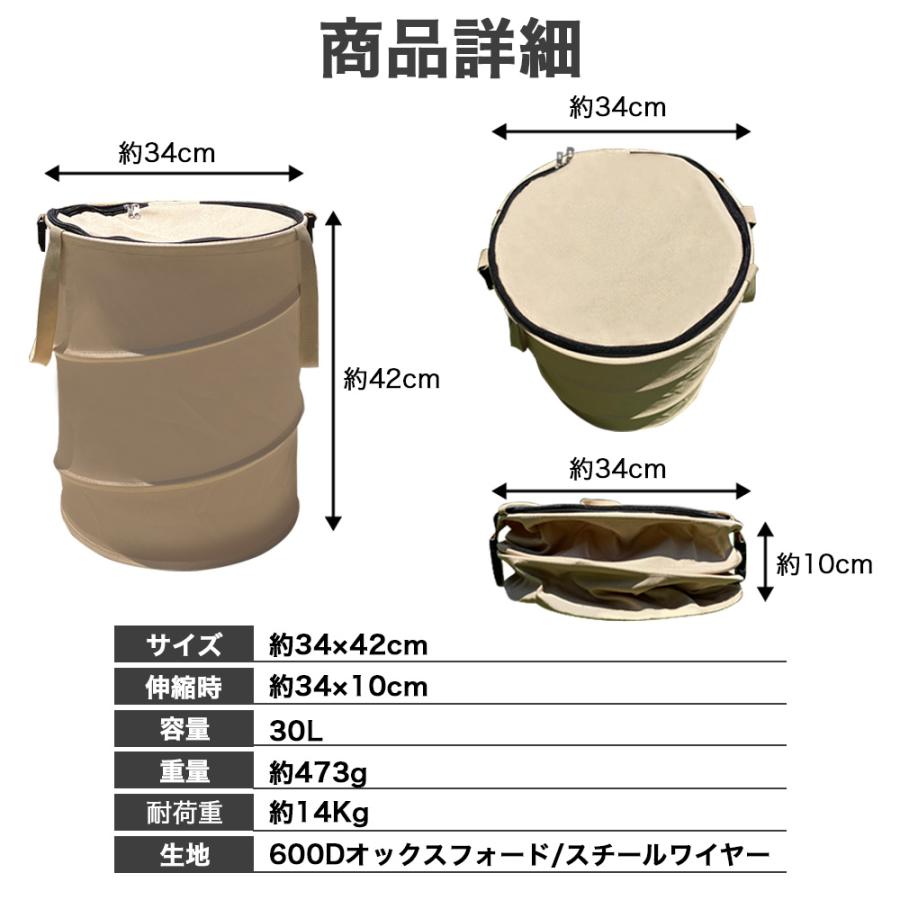 トラッシュボックス ゴミ箱 30L キャンプ アウトドア 折りたたみ 大