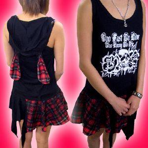 萌え系 ロリータ パンク ファッション 激安 Hiphero 耳付パンキッシュワンピース Gl0023 One S Star 通販 Yahoo ショッピング