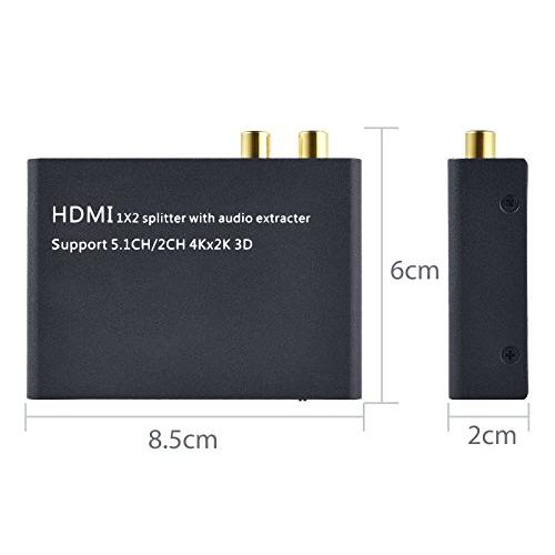 ELEVIEW HDMI 分配器 スプリッター 4K HDCP1.4 音声分離器 1入力2出力 (音声出力：光デジタル R/L白赤アナログ)｜192k｜onetoday｜05