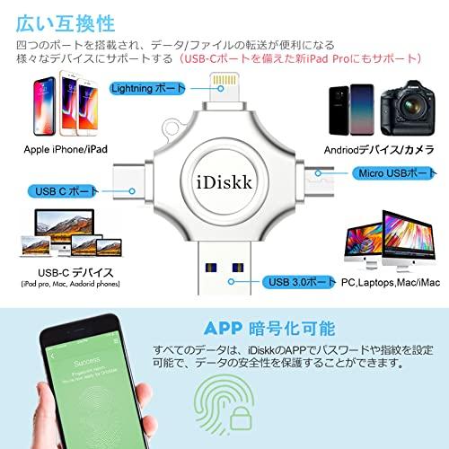 【APPLE mfi認証済み iPhone15対応 128GB】iDiskk iPhone usbメモ【Lightning+USB+Type-C+Mi｜onetoday｜03