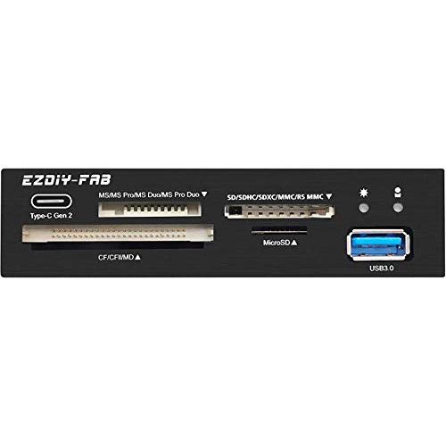 EZDIY-FAB 3.5"インチベイPCフロントパネル内蔵型カードリーダー、USB 3.1 Gen2 Type-Cポート、USB 3.0コンピュー｜onetoday｜06