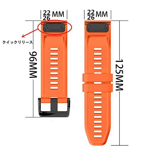 26MM 22MM バンド for ガーミン Fenix 7/7X交換用シリコン製 ベルト対応ガーミン Approach S60 S62 MARQ F｜onetoday｜08