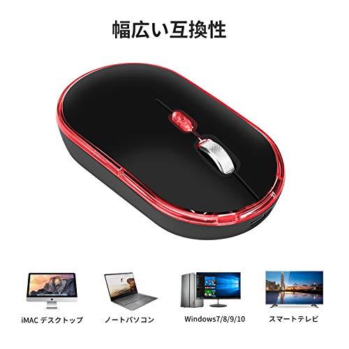 CHONCHOW ワイヤレスマウス 無線 マウス mac windowsに対応 USB 充電式 7色LEDライト 静音 薄型 軽量 小型マウス 3DP｜onetoday｜07