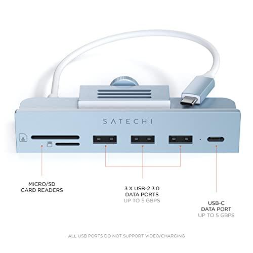 Satechi iMac24インチ用 USB-C クランプハブ (ブルー) (2021 iMac対応) USB-C データポート, 3xUSB-A 3｜onetoday｜02