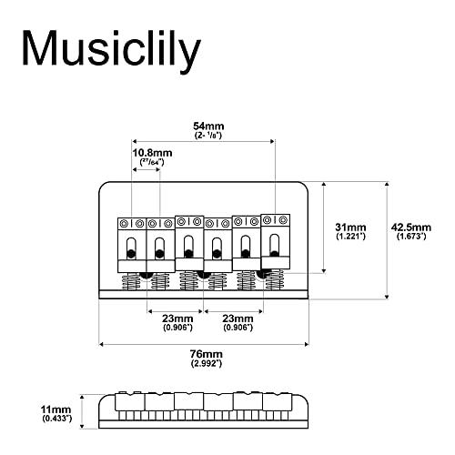 Musiclily Pro 10.8mmスチール製ハードテイル固定ブリッジ ヴィンテージ サドル インポートストラト/テレキャスターエレキギター用、ク｜onetoday｜02