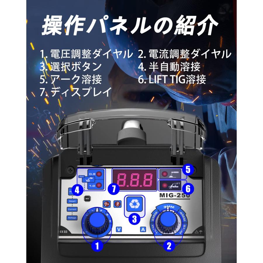 ANDELI 半自動溶接機 120AノンガスMIG/アーク溶接/lift TIG 100V/200V兼用 インバーター直流溶接機 MIG溶接 半自動｜onetoday｜04