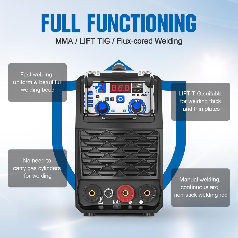 ANDELI 半自動溶接機 120AノンガスMIG/アーク溶接/lift TIG 100V/200V兼用 インバーター直流溶接機 MIG溶接 半自動｜onetoday｜06