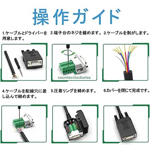 PENGLIN 2個 D-SUB 9ピンコネクタ オス メス 端子台付基板 コネクタカバー RS-232 DB9 ケーブルネジ止め はんだ不要 DSU｜onetoday｜05