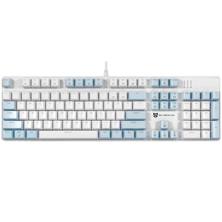 ☆メカニカル式ゲーミングキーボードLEDバックライト付き Merdia メカニカル式ゲーミングキーボード 全104キーボード USB 有線