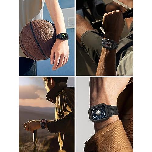 LVFAN コンパチブル Apple Watch バンド 38/40/41mm 一体型 ケース付き アップルウォッチ用 スポーツ ミリタリー保護 エッ｜onetoday｜07