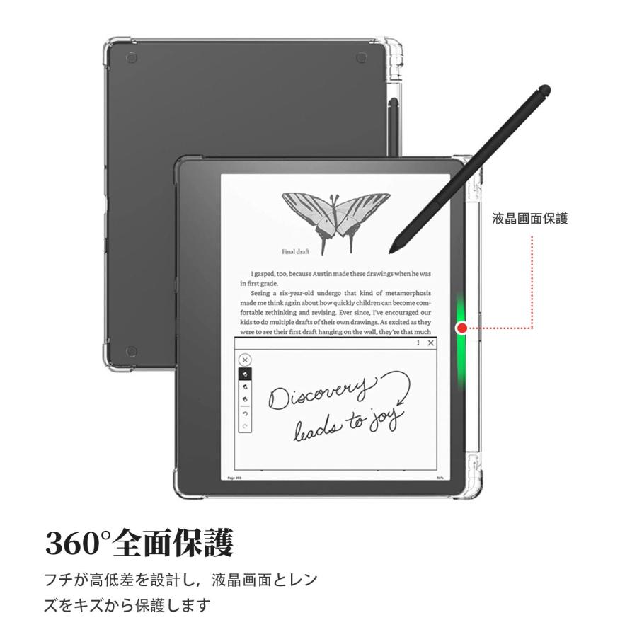 Kindle Scribe (2022年発売) 用 ケース 10.2インチ ペン収納 ペンホルダー付き 透明 YAJOJO クリアケース に最適 エア｜onetoday｜05