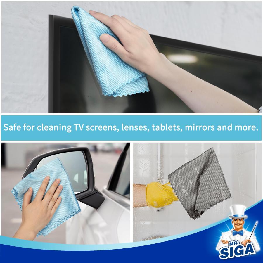 MR.SIGA うろこのクリーニングクロス、吸水速乾な台拭き雑巾、磨き用リントフリーのキッチンタオル、鏡、ガラス、スクリーンのクリーニング用、10枚入｜onetoday｜06