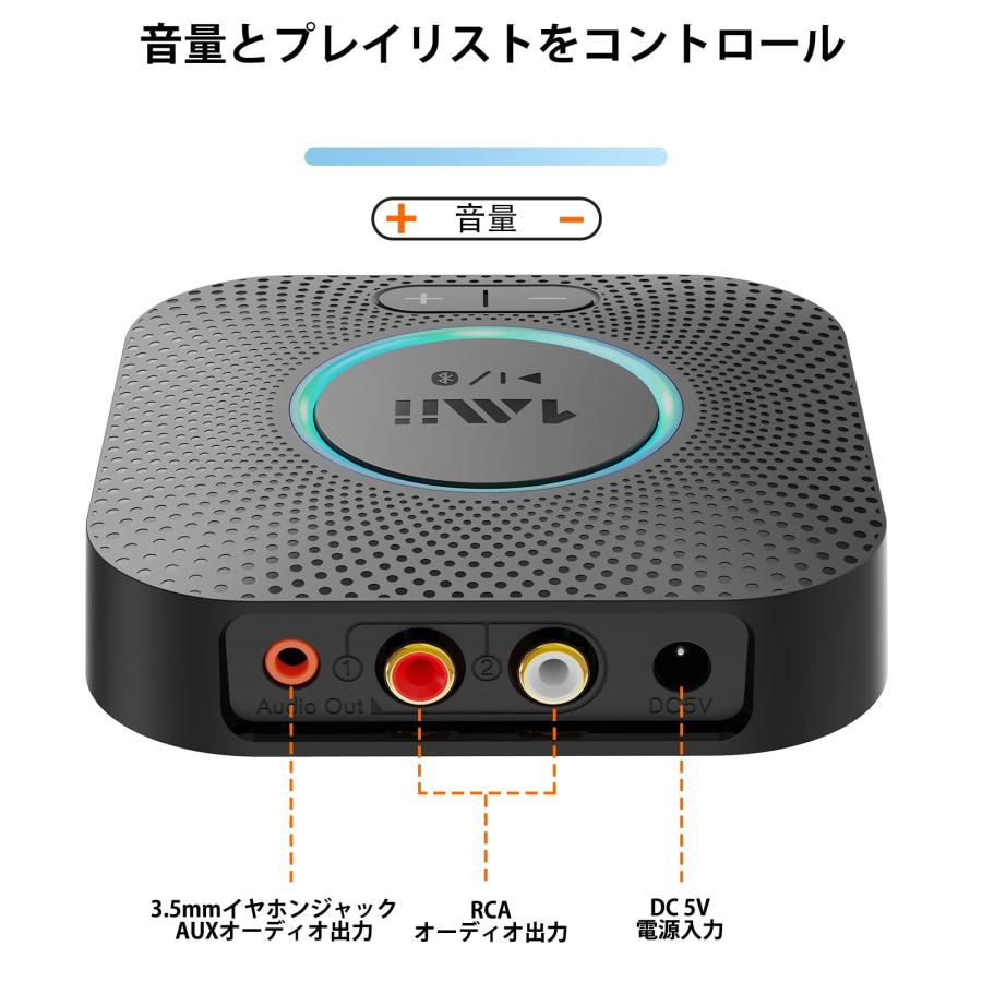 1Mii bluetooth 5.2 レシーバー オーディオ ブルートゥース 受信機 APTX HD aptx LL 低遅延 AAC RCA / 3.｜onetoday｜07