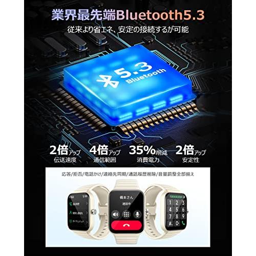 スマートウォッチ iphone対応 2024新型 Bluetooth5.3通話 Alexa対応 1.80大画面 活動量計 IP68防水 100種運動モ｜onetoday｜02