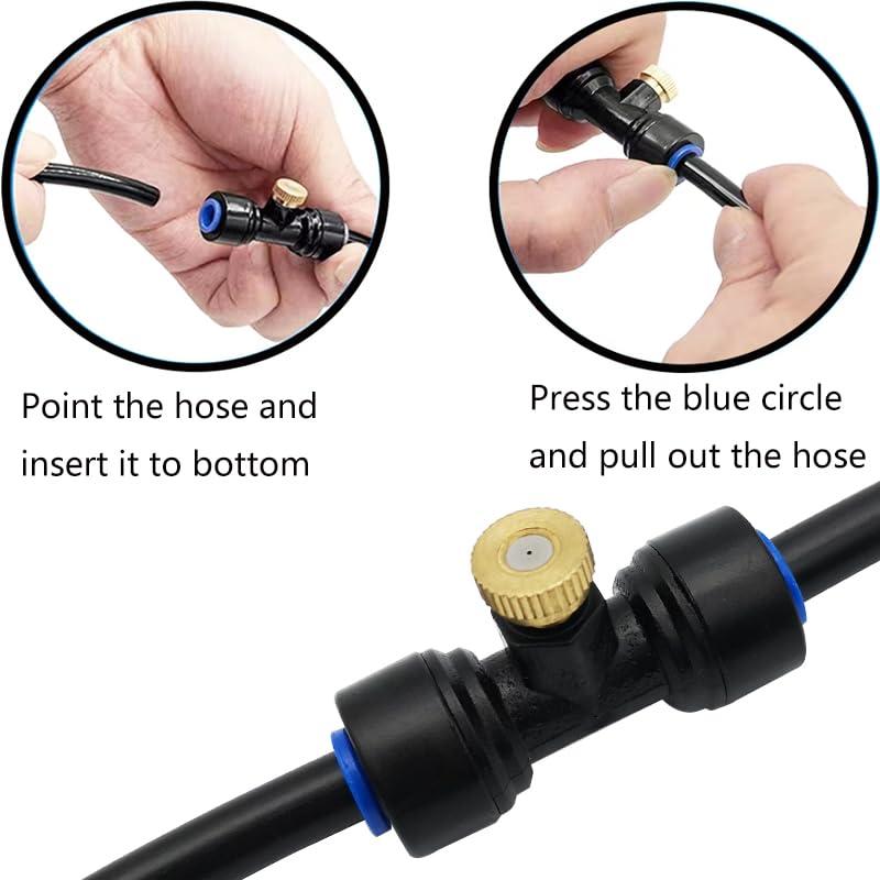 CESFONJER ミスト冷却システム、灌漑システムキット、ミストシステムガーデンホース5M、スプレーノズル10個、ノズルシート10個、エンドプラグ5 |  | 02