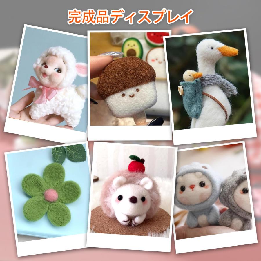 RMTIME羊毛フェルト ウールフェルト キット 、羊毛粗糸20色セット羊毛工具入門キット金型携帯用収納ケース付きDIY工芸ホーム装飾 |  | 06