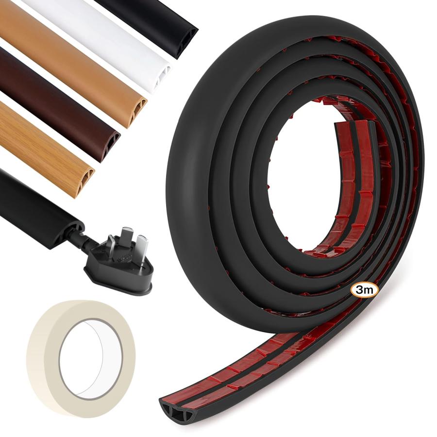 Rabieru フロアコードカバー ケーブルカバー 床用 配線隠し コード隠し 配線カバー コードカバー コードプロテクター 配線モール 床用モール の商品画像