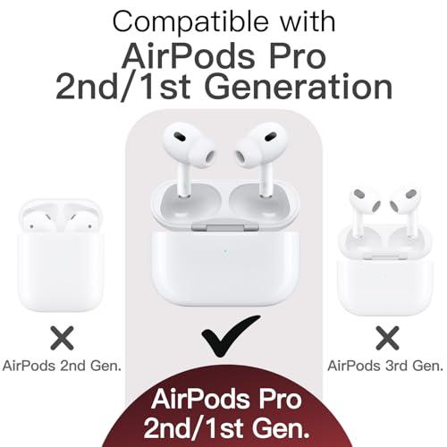 JEDirect AirPods Proケース(第2/1世代 2023/2022/2019)用アップグレードシリコンカバー キーホルダー付き ハードP｜onetoday｜02