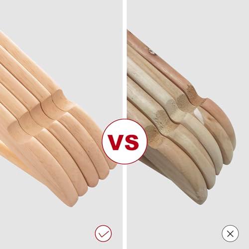 ELONG HOME 木製ハンガー 滑り止め凹みとズボンバーが付いた衣類ハンガー 型崩れ防止 360度回転薄型洋服ハンガー スーツ・シャツ・ジャケット |  | 01