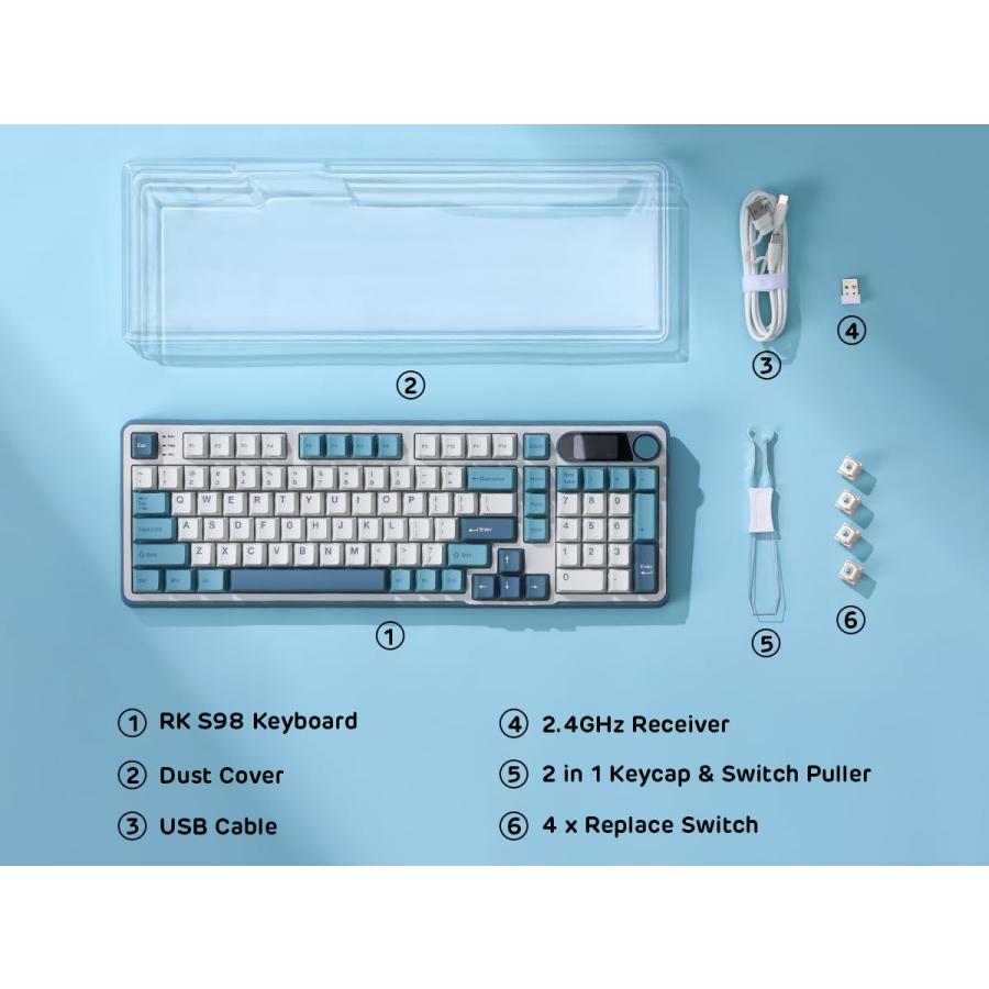 RK ROYAL KLUDGE S98 メカニカルキーボード、スマート