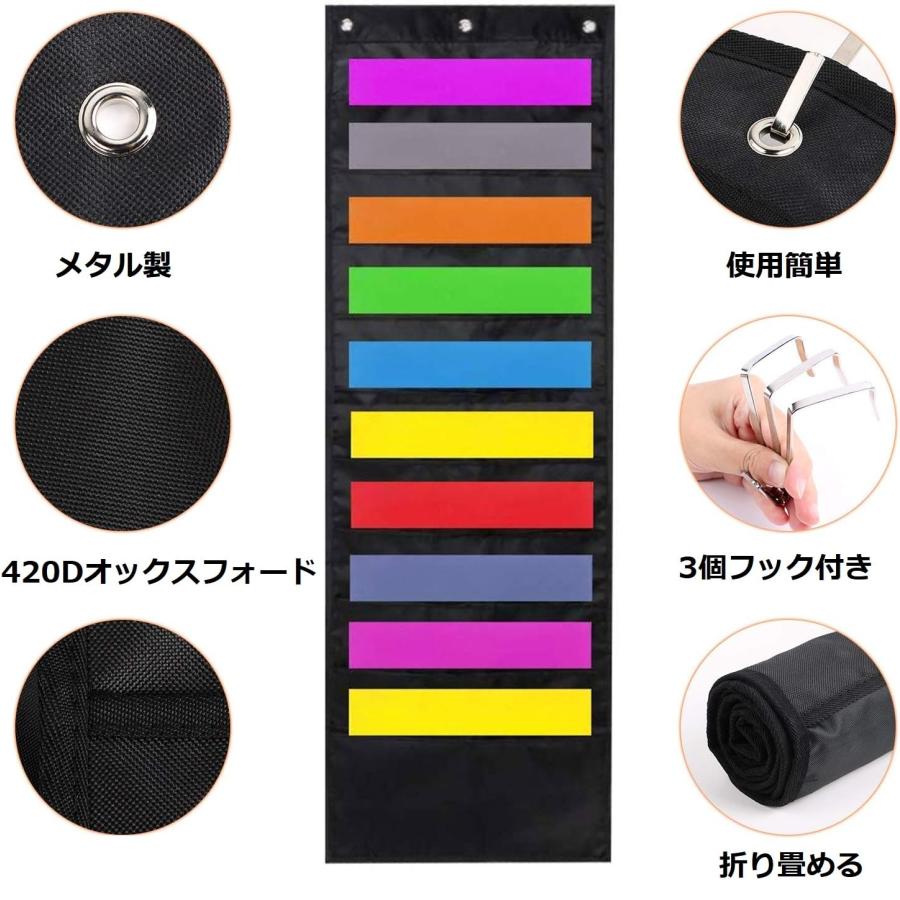 himsyuden 壁掛け収納袋 ウォールポケット 10段 10ポケット 吊り