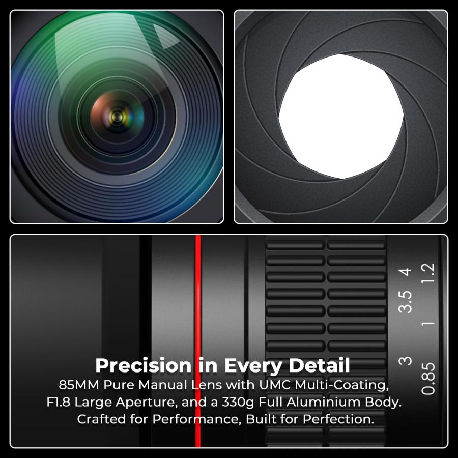 Lightdow 85mm F1.8 中望遠レンズ RF-マウント レンズ 対応