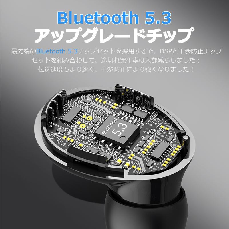 ワイヤレスイヤホン 二代目 Bluetooth5.3 日本語音声ガイド FIPRIN 7048 コンパクト 高音質 重低音 防水 スポーツ iPhone 14 Android ブルートゥース 最新型｜onetooth｜14
