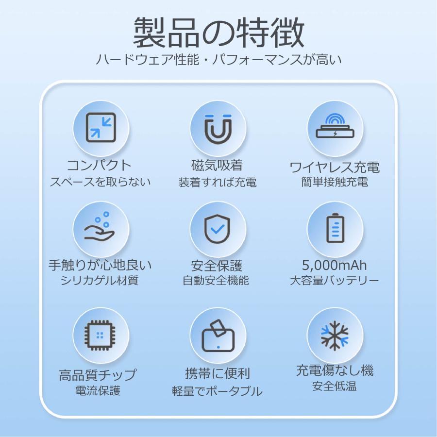 モバイルバッテリー MagSafe ワイヤレス 2個セット 磁気 超軽量 薄型 小型 マグネット 充電器 6800mAh PSE マグセーフ iPhone 16 15 iPhone14 android | FIPRIN | 08