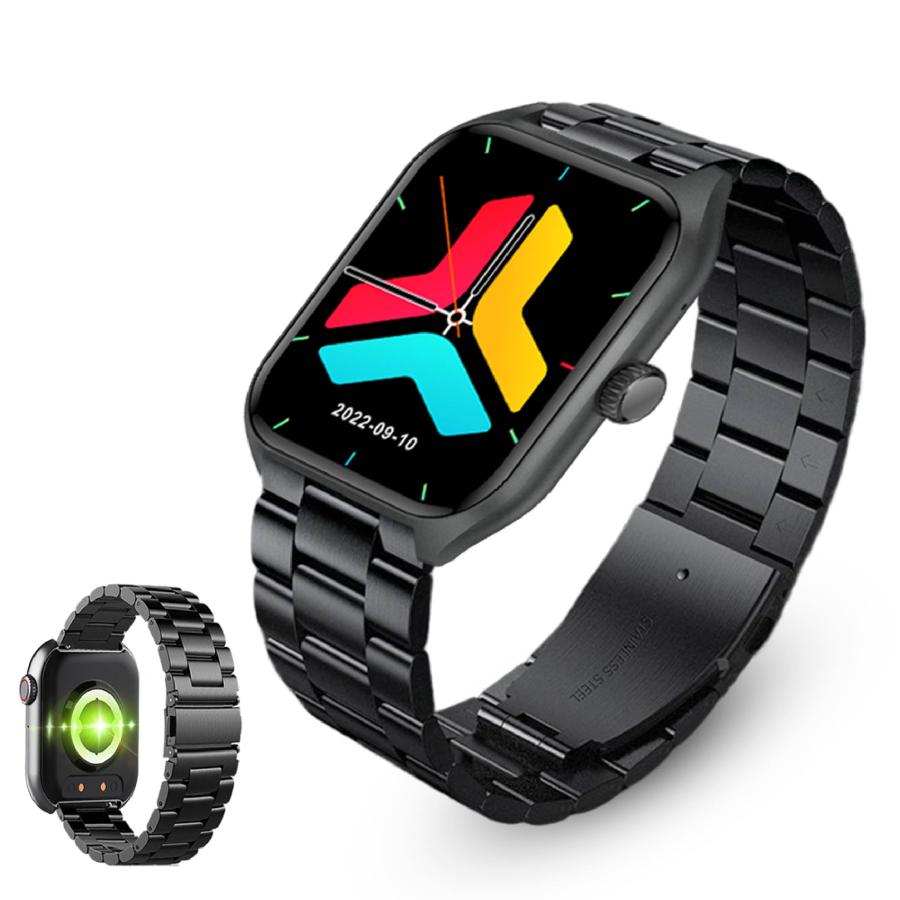 スマートウォッチ 金属 交換バンド ステンレス素材 ベルト バンド幅22mm |  | 01