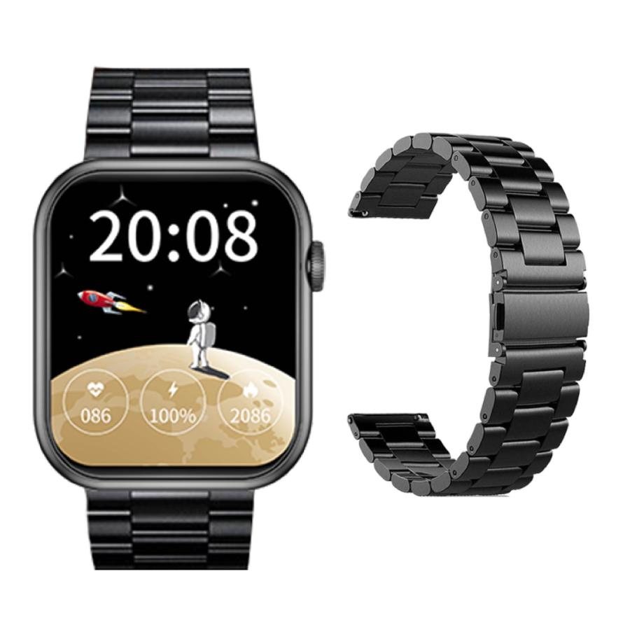 スマートウォッチ 金属 交換バンド ステンレス素材 ベルト バンド幅22mm |  | 06