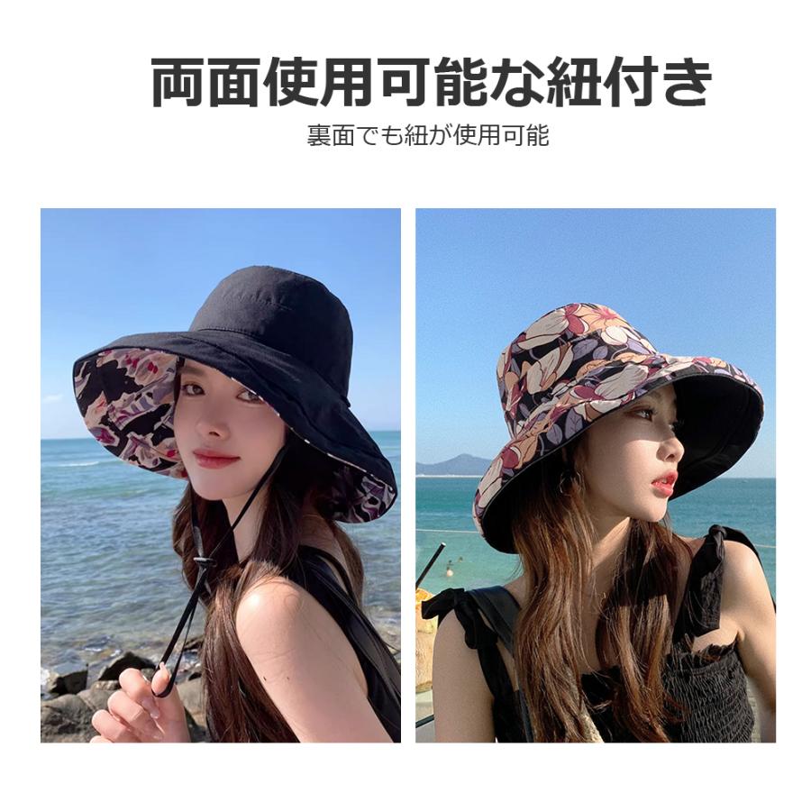 帽子 レディース UVカット リバーシブル 遮光100% 日焼け対策 サファリハット 春 夏 秋 つば広 UV ハット 日よけ 折りたたみ 女優帽 ファッション 飛ばない |  | 12