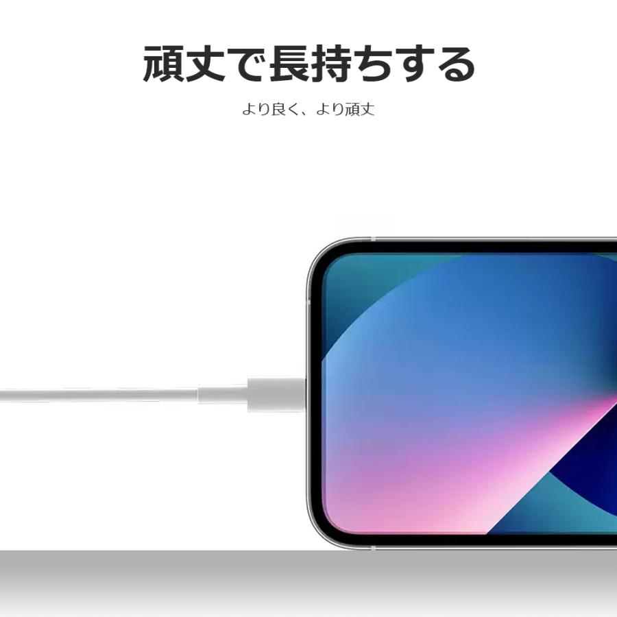 iPhoneケーブル 1m  3本セット 急速充電ケーブル 充電器 データ転送ケーブル USBケーブル iPhone14 13 12 mini 11 XR X |  | 04