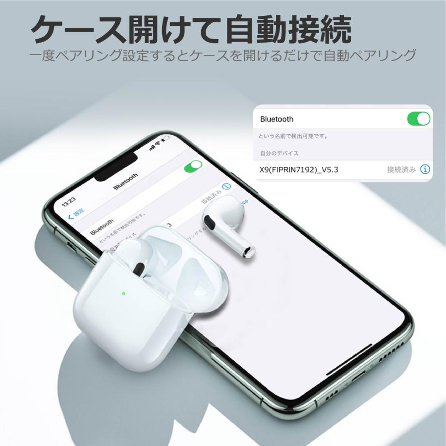 ワイヤレスイヤホン Bluetooth5.3 コンパクト FIPRIN7192 日本語音声ガイド 高音質 重低音 防水 スポーツ iPhone Android ブルートゥース 最新型｜onetoothshop｜15