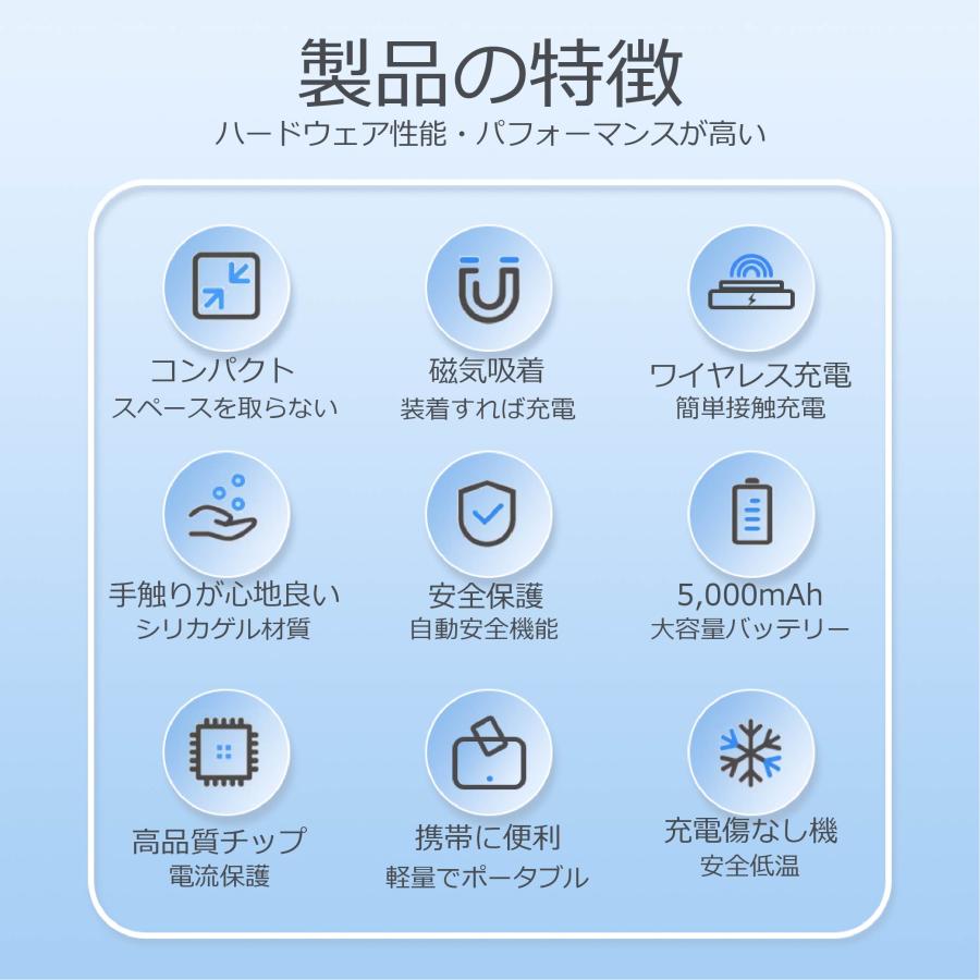 モバイルバッテリー ワイヤレス 磁気 2個セット 大容量 軽量 薄型 マグネット 6,800mAh PSE モバ充 スマホ携帯 充電器 iPhone 16 15 14 送料無料 | FIPRIN | 08