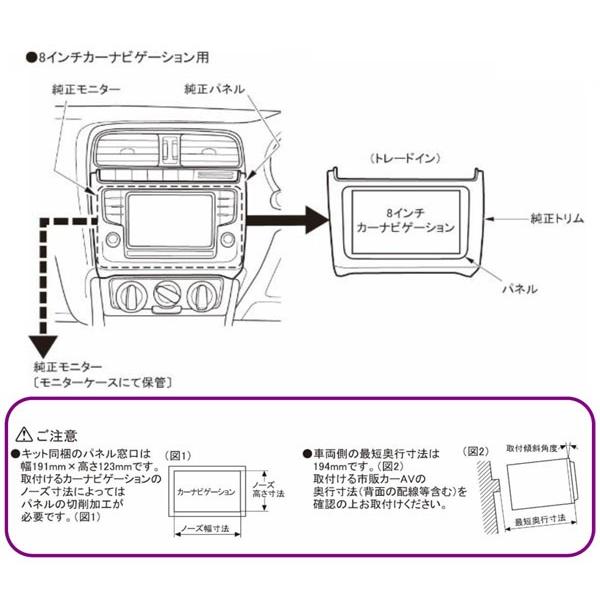 【カナック企画/Kanack】Kanatechs(カナテクス) フォルクスワーゲン ポロ(H26/8~現在)用カーAVトレードインキット(8インチナビ用)  【品番】 GE-VW214G |  | 01