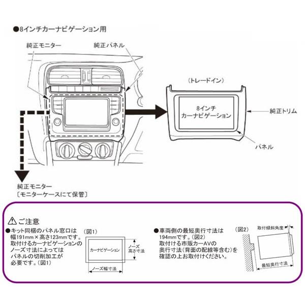 【カナック企画/Kanack】Kanatechs(カナテクス) フォルクスワーゲン ポロ(H26/8~現在)用カーAVトレードインキット(8インチナビ用)  【品番】 GE-VW214G｜onetop-onlineshop｜02