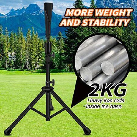 SUPERIORNET Baseball and Softball Batting Tee with Carry Bag, 2Kg Weighted Tripod Stand Tee with Rolled Flexible Rubber Holder, Portable Travel Tee fo
