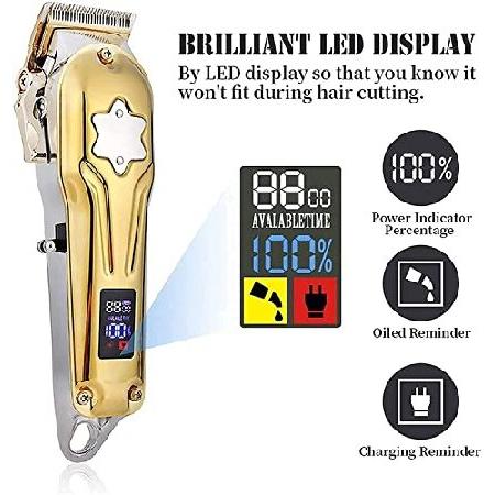 Hair Clippers for Men, Hair Clippers Pcs for Men, Cordless Hair Cutting Kit ＆ T-Blade Trimmer Kit, Professional Barber Kits with LED Display for Fa