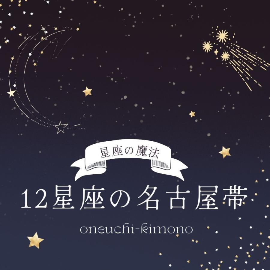 12星座の 名古屋帯 獅子座 しし座 西陣織 正絹 星占い 星座 九寸 お 