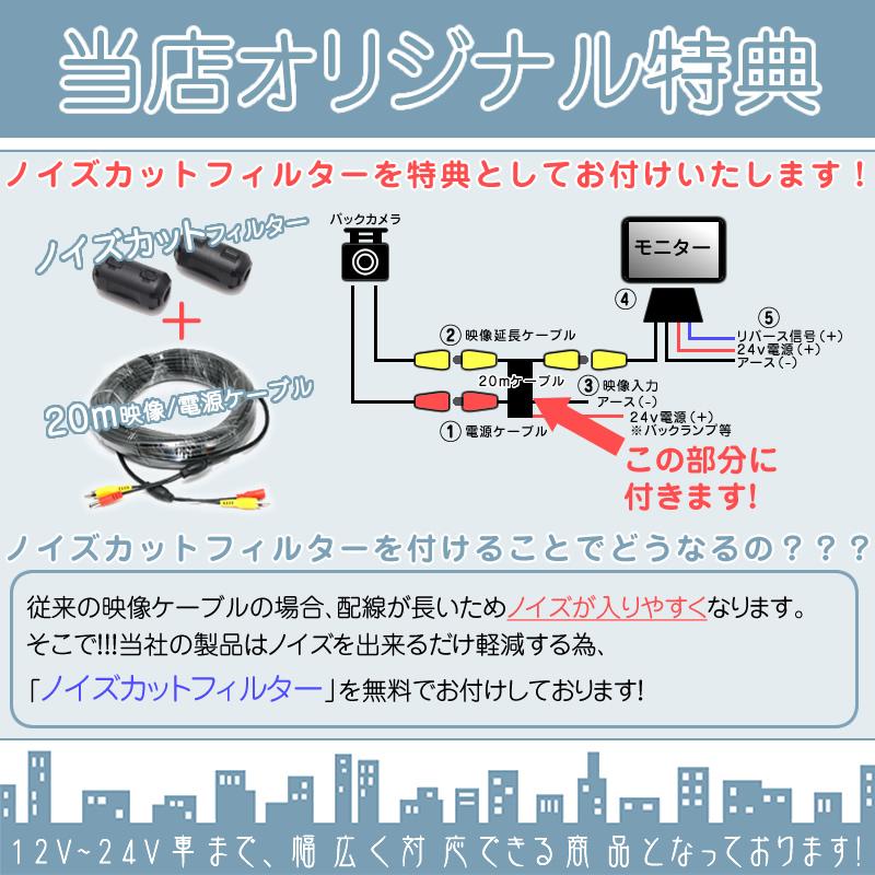 7インチ オンダッシュモニター 4分割 車載モニター バックカメラ 2台 赤外線LED搭載 暗視機能付 12V 24V 大型車 トラック車載 液晶モニター 車載カメラ | いすゞ | 01
