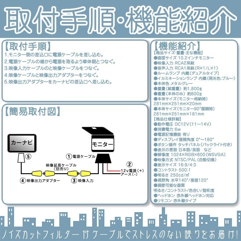 ALPINE アルパイン 対応 10.1インチ フリップダウンモニター ALPINE アルパイン 対応 10.1インチ フリップダウンモニター