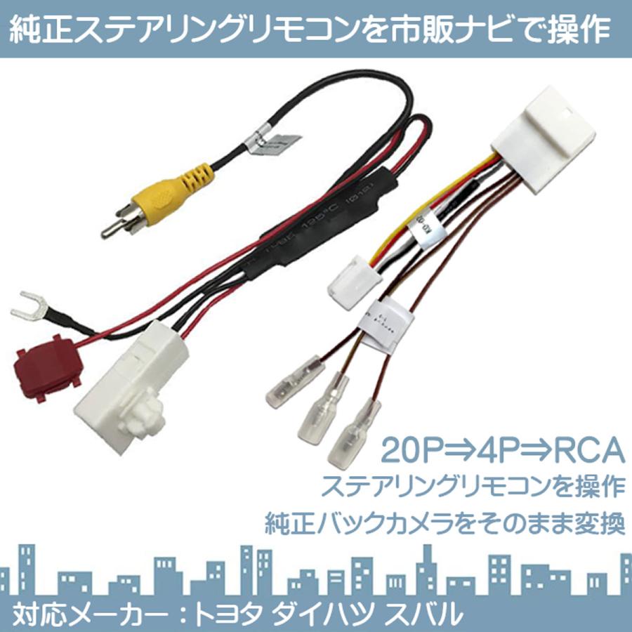 トヨタ ダイハツ 純正 バックカメラ ステアリングスイッチ 20P→4P→RCA 変換 アダプター 市販ナビ 社外ナビ そのまま 変換キット 変換アダプター メール便無料 |  | 01