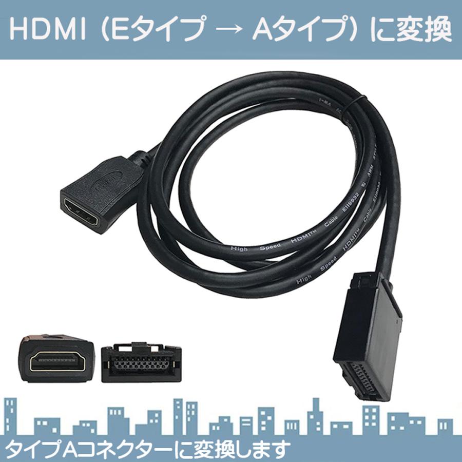 HDMI 変換ケーブル Eタイプ→Aタイプ 純正ナビ アダプター コード ミラーリング カーナビ用HDMIケーブル 車用 配線 車載ビデオ カーナビ 【メール便送料無料】｜oneup｜02