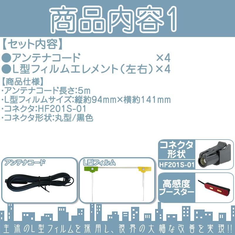 ケンウッド ナビ対応 地デジ フルセグ フィルムアンテナ HF201S-01 4本 + GPSアンテナ set 旧カロタイプのGPSアンテナ(灰色) ナビ乗せ変え 中古ナビ部品欠品時 | JVCケンウッド | 01