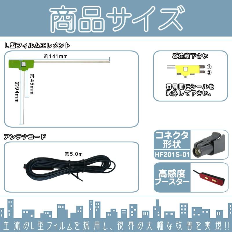 ケンウッド ナビ対応 地デジ フルセグ フィルムアンテナ HF201S-01 4本 + GPSアンテナ set 旧カロタイプのGPSアンテナ(灰色) ナビ乗せ変え 中古ナビ部品欠品時 | JVCケンウッド | 03