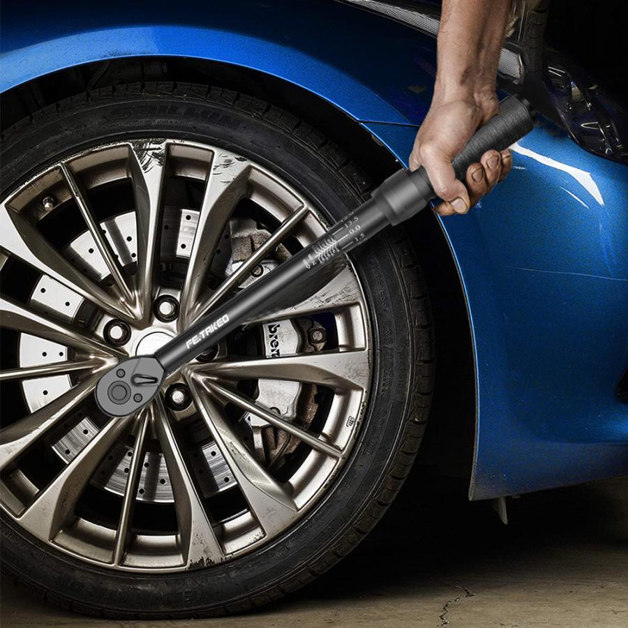 トルクレンチ タイヤ交換 自動車 車 工具 プリセットタイプ 調整範囲 25-220N・m 1/2インチ 差込角 12.7mm ホイール交換 専用ハードケース付 |  | 06