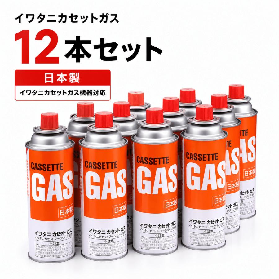 イワタニ ガスボンベ 12本 カセットガス CB-250-OR-12 岩谷産業 Iwatani 12本組 セット まとめ買い 防災 備蓄 停電 台風 対策 キャンプ アウトドア 卓上コンロ | Iwatani