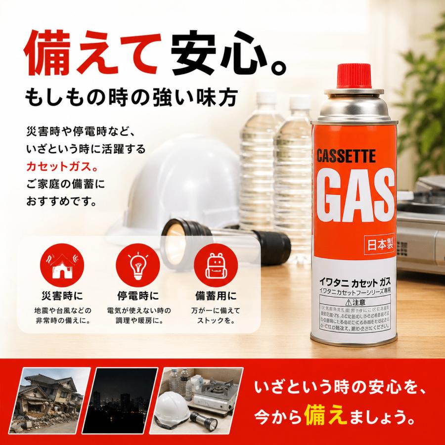 イワタニ ガスボンベ 12本 カセットガス CB-250-OR-12 岩谷産業 Iwatani 12本組 セット まとめ買い 防災 備蓄 停電 台風 対策 キャンプ アウトドア 卓上コンロ | Iwatani | 01