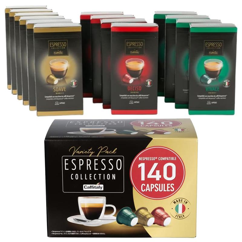カフィタリー ネスプレッソ 互換カプセル アソート 140個入 コーヒーカプセル カプセルコーヒー 3種類 VIVACE×4箱 SOAVE×6箱 DECISO×4箱 1箱10カプセル入り |  | 01